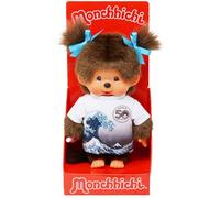 Bandai - Monchhichi - Peluche Monchhichi 50 anni - Onda Hokusai - Iconico peluche scimmia degli anni '80 - Peluche morbido 20 cm per bambini e adulti - Giocattolo bambini dai 2 anni in su - SE255313