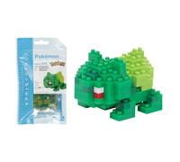 Bandai - Nanoblock - Bulbasaur - Pokémon - Mini statuina in mattoncini - Gioco di costruzione - Kit di costruzione per la figura di Pokémon Bulbasaur in stile pixel - NBPM003