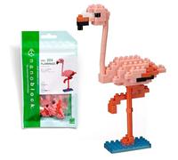 Bandai - Nanoblock - Fenicottero Rosa - Mini personaggio a mattoncini - Gioco di costruzione - Kit di costruzione di animali Fenicottero in stile pixel - NBC204