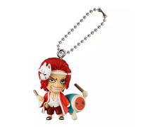 BANDAI One Piece Original Gashapon Luffy Shanks Buggy Keychain Action Figure