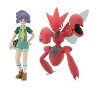Bandai Pokemon Scala World Johto Regione Bugsy & Scizor Figura Giappone