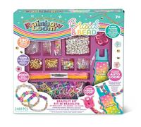 Bandai - Rainbow Loom Braid & Bead - Set per la creazione di braccialetti elastici, trecce, perline - Hobby creativo - Contiene 2000 elastici, accessori - Giocattolo per bambini dai 7 anni e+ - CD0183