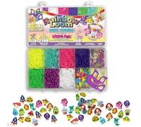 Bandai - Rainbow Loom Mini Combo Set Loomi Pals - Set per Creazione di Braccialetti - Kit Hobby Creativo - Contiene 2100 Elastici e 60 Charms Animali - Giocattolo per Bambini da 7 Anni in su - CD0093