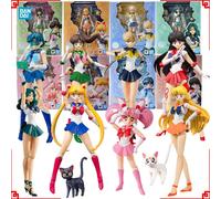 Bandai Sailor Moon Anime Figura SHF Chibi Moon Sailor Moon Mercurio Marte Giove Venere Urano Nettuno Action Figure Giocattoli Regalo