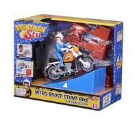 BANDAI, Stuntman STU Moto Acrobatica Nitro Boost, Moto giocattolo rimovibile con rampa di lancio, muro di mattoni e action figure app, multicolore, COSS8201