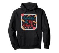 Bandaids & Big Hearts: Regalo di riconoscimento per un'infermiera premurosa Felpa con Cappuccio, Unisex per Adulti, Nero, S