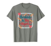 Bandaids & Big Hearts: Regalo di riconoscimento per un'infermiera premurosa Maglietta