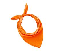 BANDANA 100% cotone SET da 3/5/10 per Donna Uomo Bambini Unisex Tinta Unica e/o con Motivo Paisley COD. A644 (Set 5 pz, Tinta Unica, Arancione)