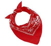 BANDANA 100% cotone SET da 3/5/10 per Donna Uomo Bambini Unisex Tinta Unica e/o con Motivo Paisley COD. A644 (Set 10 pz, Paisley, Rosso)