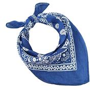 BANDANA 100% cotone SET da 3/5/10 per Donna Uomo Bambini Unisex Tinta Unica e/o con Motivo Paisley COD. A644 (Set 1 pz, Paisley, Royal)