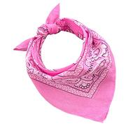 BANDANA 100% cotone SET da 3/5/10 per Donna Uomo Bambini Unisex Tinta Unica e/o con Motivo Paisley COD. A644 (Set 20 pz, Paisley, Rosa)
