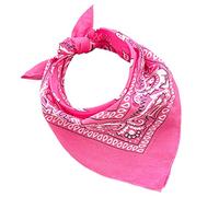 BANDANA 100% cotone SET da 3/5/10 per Donna Uomo Bambini Unisex Tinta Unica e/o con Motivo Paisley COD. A644 (Set 20 pz, Paisley, Fucsia)