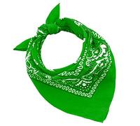 BANDANA 100% cotone SET da 3/5/10 per Donna Uomo Bambini Unisex Tinta Unica e/o con Motivo Paisley COD. A644 (Set 1 pz, Paisley, Verde)