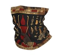 Bandana Ancient Egyptian Hieroglyphs Symbols Black Gold Red Elastico Ghetta Lavabile Cerchietto per Capelli per Adulto Pesca 26X30cm