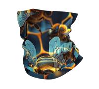 Bandana Bees Beehive 3D Cool Blue And Yellow Protezione UV Protezione del Viso Durevole Fascia per Capelli per Campeggio Uomo 26X30cm