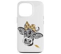 Bandana con mandala, mucca, girasole, stile rustico, per amanti degli animali Custodia per iPhone 13 Pro