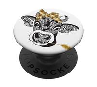 Bandana con mandala, mucca, girasole, stile rustico, per amanti degli animali PopSockets PopGrip Adesivo