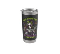 Bandana con scheletro della moglie che suona come il problema di mio marito Bicchiere termico in acciaio inox doppia parete