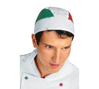 Bandana Cuoco Bianca Tricolore Italia Unisex Isacco chef cappello pizzaiolo