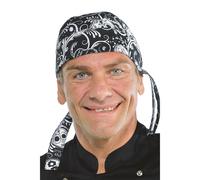 Bandana cuoco unisex Nera Bianca Skull 12 Isacco cotone cappello pizzaiolo