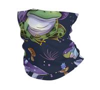 Bandana Cute Frog Witch Hat Mushrooms Dark Blue Versatili Ghetta Durevole Sciarpa a Tubo per Donna Estivo 26X30cm