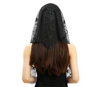 Bandana Donna Asciugamano triangolo stampato in pizzo autunnale e invernale classico, a tinta unita, con trafori, sottile, for le donne(Black)