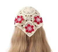 Bandana Donna Fascia for capelli avvolgente con sciarpa triangolare lavorata a maglia creativa for fasce for capelli da donna(Red)