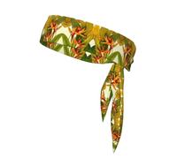 Bandana double-face con stampa tropicale uccello del paradiso per uomini e donne per calcio, yoga, fitness, fascia Ninja