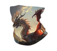 Bandana Dragon And World Landscape Ancient White Antivento Protezione del Viso Antipolvere Sciarpa a Tubo per Pesca Campeggio 26X30cm
