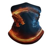 Bandana Fire And Ice Dragons Versatili Scaldacollo Elastico Sciarpa a Tubo per Escursionismo Adulto 26X30cm
