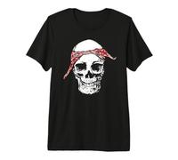 Bandana Hip Hop Skull & Red Do Rag Old School Rap Retro Maglietta Premium