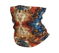 Bandana Nature Scope Blue And Rust Boho Abstract Unisex Ghetta da Collo Multiuso Sciarpa a Tubo per Adulto Bambini 26X30cm