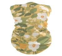 Bandana Pastoral Illustration Flower Yellow Multiuso Protezione del Viso Sportiva Sciarpa al Collo per Ciclismo Sports 26X30cm
