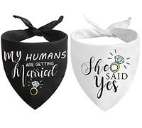 Bandana per cani con scritta in lingua inglese My Humans are Getting Married She Said Yes, per foto di matrimonio, fidanzamento, sciarpa per animali domestici, accessorio per gli amanti dei cani,