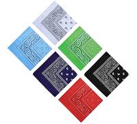 Bandana per uomo Donna Confezione da 6, fasce di cotone Paisley Sciarpa Bandana da cowboy, bandane quadrate ideali per il ciclismo hip-hop - Può anche essere un fazzoletto/sciarpa
