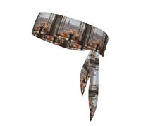 Bandana reversibile unisex Nice Terrace per yoga, fitness e jogging, colore nero.