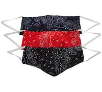 Bandana riutilizzabile per coprire il viso, blu, nero, rossoio - S, confezione da 3