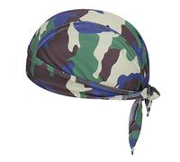 Bandana sportiva ad asciugatura rapida, protegge dai raggi UV, ideale per ciclismo, corsa e motociclismo o come cuffia da indossare sotto il casco, motivo: teschi (blu mimetico)