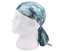 Bandana sportiva ad asciugatura rapida, protegge dai raggi UV, ideale per ciclismo, motociclismo, corsa o per essere indossata sotto il casco, motivo: teschi (blu lago)