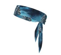 Bandana unisex con motivo albero di Natale nella notte innevata, multi-sport, ideale per yoga, corsa, ciclismo e palestra.