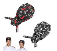 Bandana Uomo, 2 Pezzi Berretti da Cuoco,Cappellino da Chef,Cappello Cucina Regolabile,Cap da Chef,Cappelli da Catering,per Donna Uomo