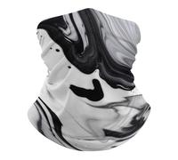 Bandana Vernice Bianca E Nera Mescolata Antipolvere Headwrap Sportiva Sciarpa A Mezza Faccia per Motocicletta Outdoor Donna
