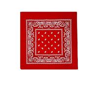 Bandane 100% cotone unisex con motivo paisley, fazzoletto sciarpa per capelli/collo/polso/testa, COD.644 (Rosso Paisley)