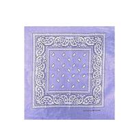 Bandane 100% cotone unisex con motivo paisley, fazzoletto sciarpa per capelli/collo/polso/testa, COD.644 (Lilla Paisley)