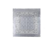 Bandane 100% cotone unisex con motivo paisley, fazzoletto sciarpa per capelli/collo/polso/testa, COD.644 (Grigio Scuro Paisley)