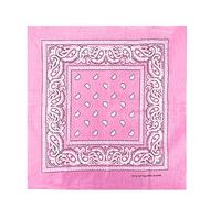 Bandane 100% cotone unisex con motivo paisley, fazzoletto sciarpa per capelli/collo/polso/testa, COD.644 (Rosa Paisley)