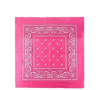 Bandane 100% cotone unisex con motivo paisley, fazzoletto sciarpa per capelli/collo/polso/testa, COD.644 (Fucsia Paisley)