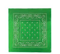 Bandane 100% cotone unisex con motivo paisley, fazzoletto sciarpa per capelli/collo/polso/testa, COD.644 (Verde Paisley)