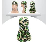 Bandane da rapper in finta seta con coda lunga e spalline larghe, berretto a