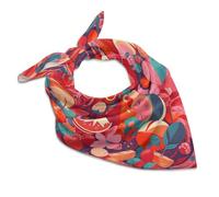 Bandane fini, sciarpe quadrate con motivi alimentari colorati, morbidi fazzoletti per unisex, donne e uomini